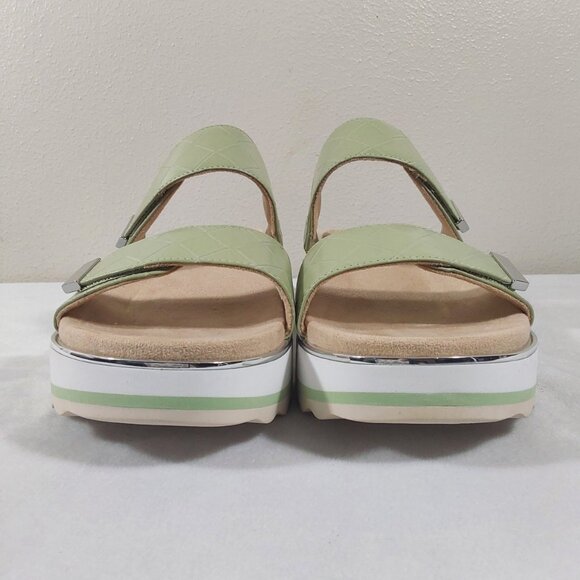 NIB Vionic Brandie Leather Slide Platform Comfort Sandal Celery Green - 39 (8) - Picture 7 of 13